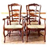 Lot of 4 country French dining chairs