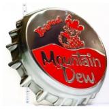 Metal Mountain Dew bottlecap sign