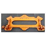 Vintage oak hanging towel rack