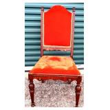 Vintage chair with red fabric see pics