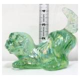 Fenton green iridescent puppy with flowers