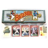 1990 Donruss baseball card box with contents