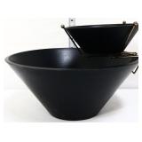 2 piece black plastic chip & dip set