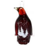 Fenton amberina penguin w/ snowy trees scene