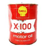 Vntg 1gal Shell X-100 Motor Oil can