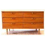 MCM flat front 6 drawer dresser