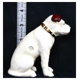 4in white cast iron nipper dog bank