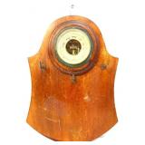 Vntg barometer on wood plaque