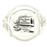 Vintage clear glass Coca Cola ashtray