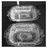 Lot of 2 vintage pineapple floral serving bowls