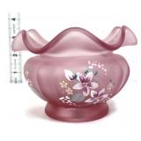Fenton rose satin daisy on empress 4in vase