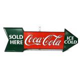 Metal Coca Cola arrow sign
