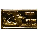 1 troy ounce Florida state silver bar