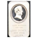 1oz James Buchanan silver bar
