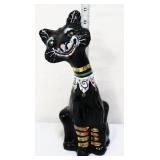 Fenton 12in black jester happy cat figure