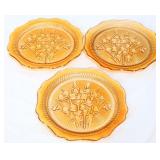 3 marigold carnival iris & herringbone plates