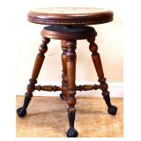 Vintage clawfoot organ stool
