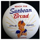 Metal 16in diameter Reach For Sunbeam domed sign