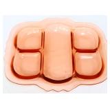 Pink depression divided tray 12.5x10