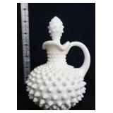 Fenton milk glass hobnail cruet