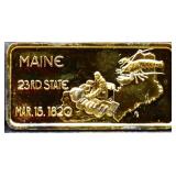 1 troy ounce Maine state silver bar