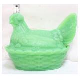 Jadeite hen on nest