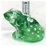 Fenton green frog with white flowers