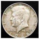 1968 Kennedy half dollar