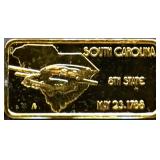 1 troy ounce South Carolina state silver bar