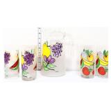 7 piece vntg French fruit lemonade set