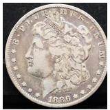 1886O Morgan silver dollar
