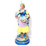 Vntg 16in French woman figural statue