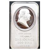 1oz John Adams silver bar
