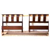 Pair MCM twin size beds w/ metal rails