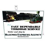 Metal 12x9 Railway Express adv sign