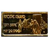 1 troy ounce Rhode Island state silver bar