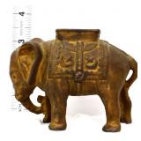 Vintage cast iron 3in elephant bank