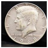 1968 Kennedy half dollar