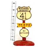 Vintage 5in metal National Highway 41 sign