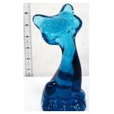 Fenton FAGCA indigo blue 6in happy cat figure