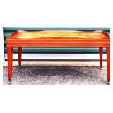 Vintage mahogany leather top coffee table see pics