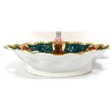 Vntg divided portrait bowl w/ center handle