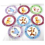 Lot of 8 Disney Winnie The Pooh character plates
