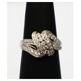 10k white gold & diamond ring