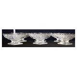 6 vntg clear pineapple floral comports