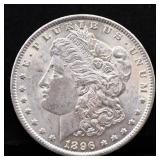 1896 Morgan silver dollar
