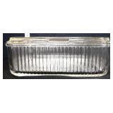 Vintage square clear glass fridge dish w/ lid
