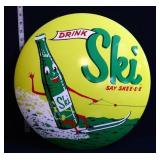 Metal 16in diameter Drink Ski domed sign