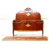 1920s full size bed with wood rails see pics