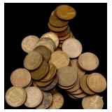 Lot of 50 wheat pennies